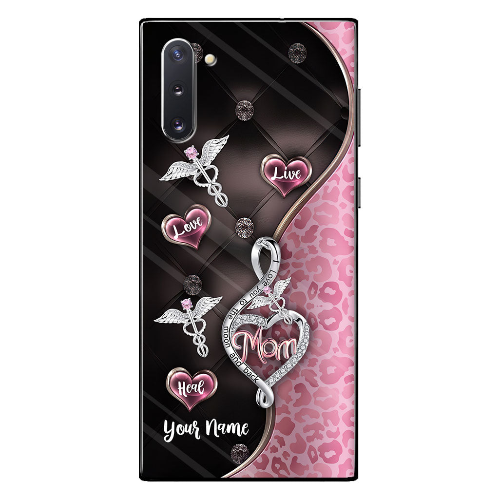 Lebe, liebe, heile Roségold – Personalisierte Handyhülle für Krankenschwestern