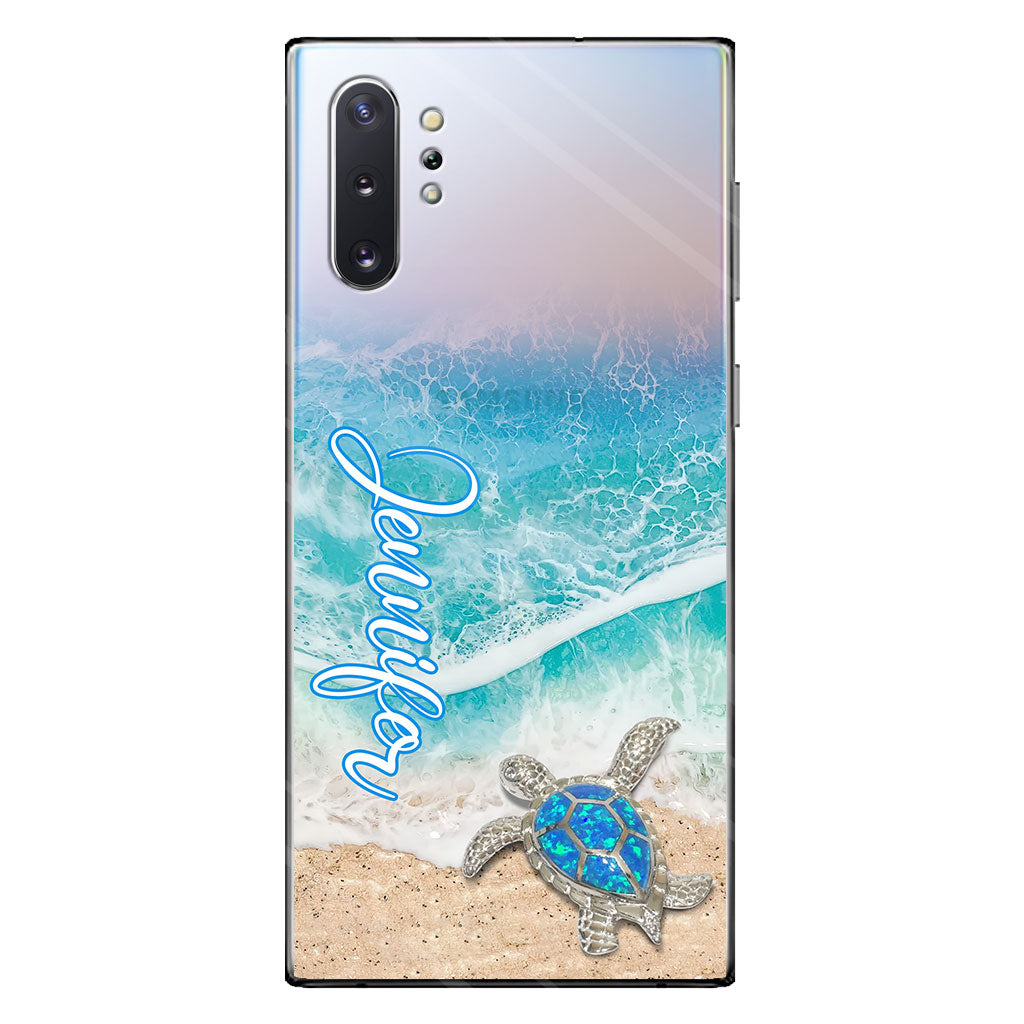 Liebe Schildkröten – Personalisierte transparente Handyhülle mit Schildkrötenmotiv