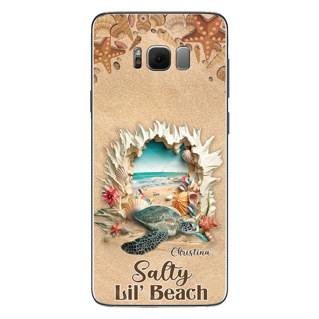 Salty Lil' Beach 3D Effect Pattern - Personalized Turtle Phone Case