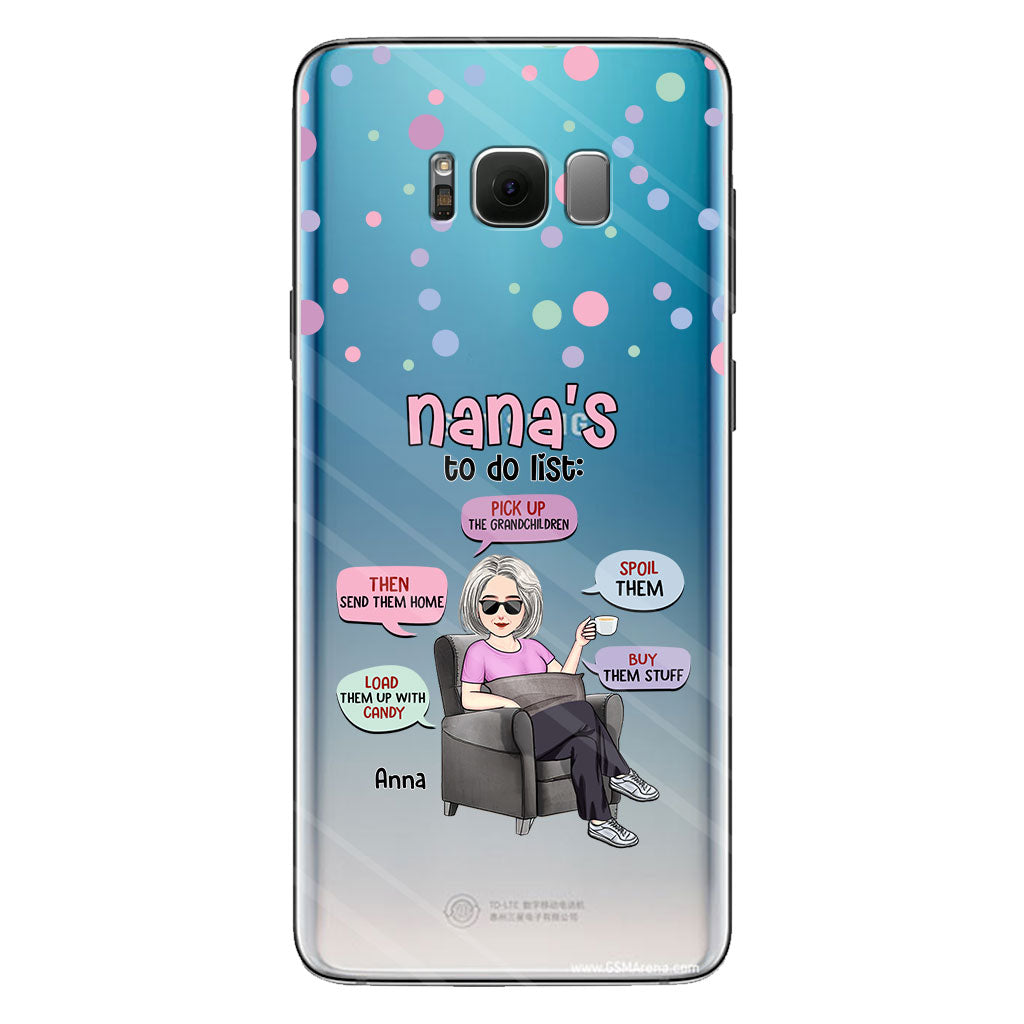 Nana's To Do List - Personalized Grandma Clear Phone Case