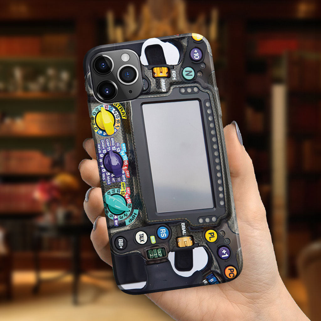 Lenkrad - Handyhülle mit 3D-Rennmuster