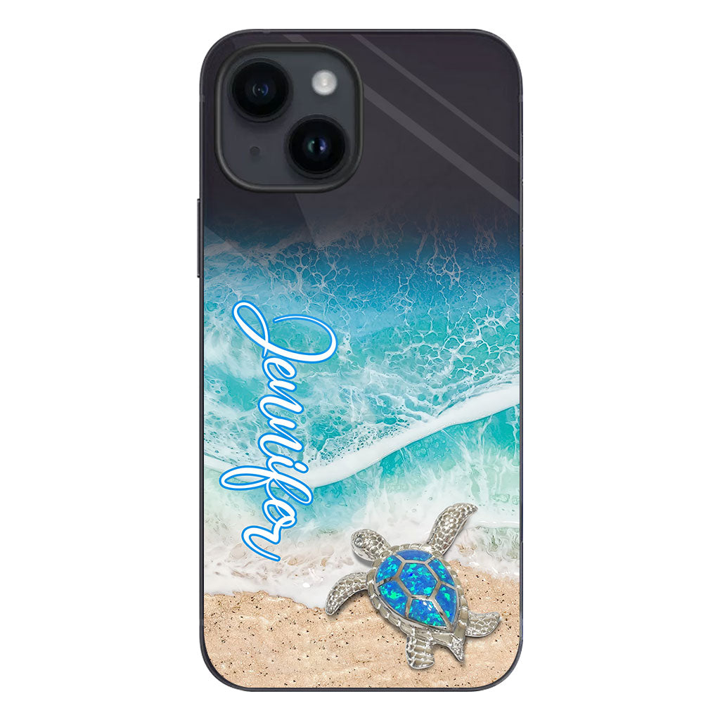 Liebe Schildkröten – Personalisierte transparente Handyhülle mit Schildkrötenmotiv